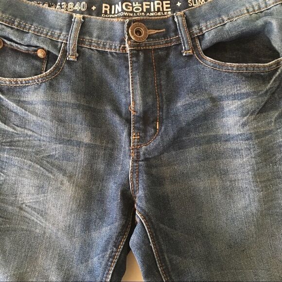 Ring of Fire Slim Straight Blue Jeans 31 x 32 - Picture 5 of 7